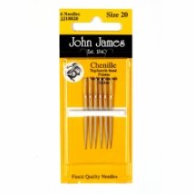 Chenille №16 (5шт) Набір голок для вишивки стрічками John James (Англія)