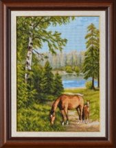 Набор для вышивания "Лошади в лесу (Horses in the forest)" EXPRESSIONS