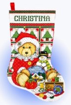 Набор для вышивания крестом "Teddy Bear Santa//Медвеженок Санта" Design Works
