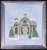Схема "Little Snowy Green Cottage //Маленький снежный зеленый котедж" Nora Corbett