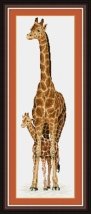 Набор для рисования камнями (холст) "Жирафа и жирафик" LasKo