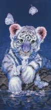 Набор для вышивания "Белый тинренок (White Baby Tiger)" ANCHOR MAIA