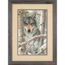 Набір для вишивання хрестиком "Зимовий вовк//Wintry Wolf" DIMENSIONS 03228