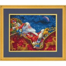Набір для вишивання хрестиком "Нічна поїздка Санти//Santa's Midnight Ride" DIMENSIONS 70-08934