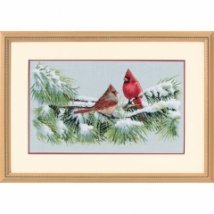 Набір для вишивання хрестиком "Зимові кардинали//Winter Cardinals" DIMENSIONS 35178