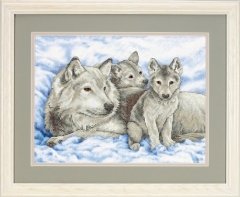 Набор для вышивания крестом "Волчица и волчата//Mother Wolf and Pups" DIMENSIONS 13130