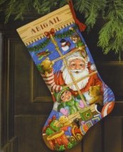 Набор для вышивания крестом "Игрушки Санты//Santa's Toys Stocking" DIMENSIONS 08818