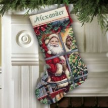 Набор для вышивания крестом "Карамельная трость//Candy Cane Santa Stocking" DIMENSIONS 08778