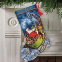 Набор для вышивания крестом "Полет Санты//Santa's Flight Stocking" DIMENSIONS 70-08923