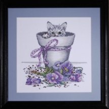 Набір для вишивання хрестиком "Flowerpot Kitty//Кошеня у вазонку" Design Works