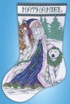 Набор для вышивания крестом "Santa & Polar Bear//Санта и полярный медведь" Design Works
