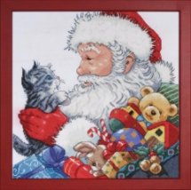 Набір для вишивання хрестиком "Santa With Kitten//Санта с кошеням" Design Works