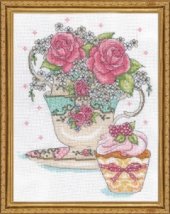 Набір для вишивання хрестиком "Teacup Roses//Троянди в чашці" Design Works