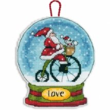 Набор для вышивания крестом "Украшение Снежный шар Любовь //Love Snow Globe Ornament" DIMENSIONS 70-08903