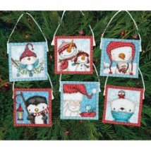 Набор для вышивания крестом "Украшения Морозные друзья//Frosty Friends Ornaments" DIMENSIONS 70-08940