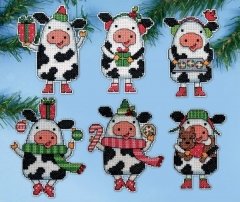 Набор для вышивания крестом "Christmas Cows//Рождественские коровки" Design Works