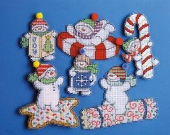 Набор для вышивания крестом "Sweetie Snowman//Снеговики с конфеткой" Design Works