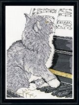 Набор для вышивания крестом "Piano Cat//Кот и пианино" Design Works