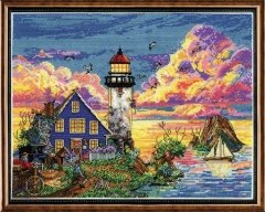 Набор для вышивания крестом "Lighthouse Sunset//Закат у маяка" Design Works