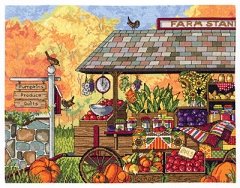 Набор для вышивания крестом "Buck's County Farm Stand//Тележка с овочами" Janlynn