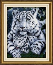 Набір для малювання камінцями (холст) "Біла тигриця і дитя" LasKo