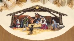 Набор для вышивания крестом "Место Рождества//Nativity Scene Tree Skirt" DIMENSIONS 08814