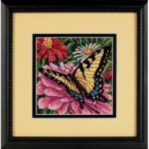 Набор для вышивания гобеленом "Бабочка на циннии//Butterfly on Zinnia" DIMENSIONS 07232
