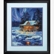Набір для вишивання гобеленом "Зимова хатина//Winter Sky Cabin" DIMENSIONS 71-20072