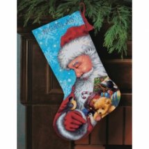 Набор для вышивания гобеленом "Санта и игрушки//Santa and Toys Stocking" DIMENSIONS 71-09145