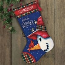 Набор для вышивания гобеленом "Снеговик//Snowman Perch Stocking" DIMENSIONS 71-09149