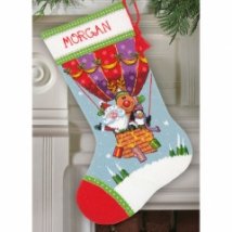 Набір для вишивання гобеленом "Повітряна куля Санта-Клауса//Santa's Balloon Ride Stocking" DIMENSIONS 71-09156