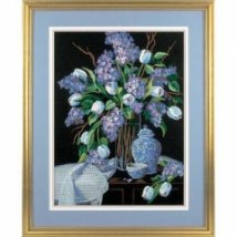 Набор для вышивания гладью "Тюльпаны и кружева//Lilacs and Lace" DIMENSIONS 01529