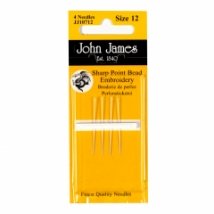 Short Beading №12 (4шт) Набор коротких бисерных игл John James (Англия)