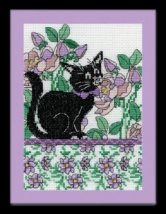 Набор для вышивания крестом "Lilac Floral Cat//Цветочная кошка" Design Works