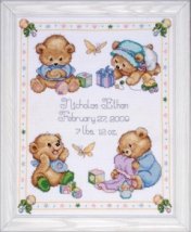 Набор для вышивания крестом "Baby Bears Sampler//Сэмплер с медвежонками" Design Works