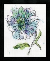 Набор для вышивания крестом "Blue Floral//Голубой цветок" Design Works