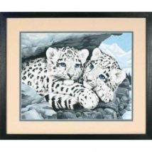 Набор для рисования красками по номерам "Снежные леопардики//Snow Leopard Cubs" DIMENSIONS