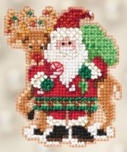 Набор для вышивания "Santa and Rudolph//Санта и Рудольф" Mill Hill MH182305
