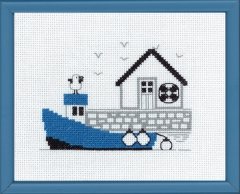 Набор для вышивания "Голубая лодка(Blue boat)" PERMIN