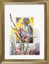 Набор для вышивания "Ирис и бабочка (Iris w/butterfly)" PERMIN