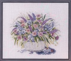 Набор для вышивания "Корзина с цветами (Basket w/Flowers)" PERMIN