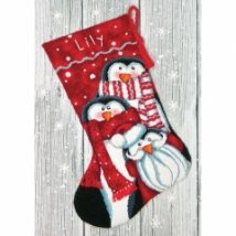 Набор для вышивания гобеленом "Праздничные пингвины//Holiday Penguins Stocking" DIMENSIONS 71-09158