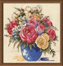 Набор для вышивания крестом "Pastel Floral Vase//Пастельная ваза с цветами" Design Works