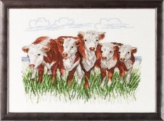 Набор для вышивания "Коровы Херефорда (Hereford cows)" PERMIN