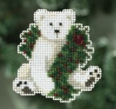 Набор для вышивания "Holiday Polar Bear//Праздничный полярный медведь" Mill Hill MH180306