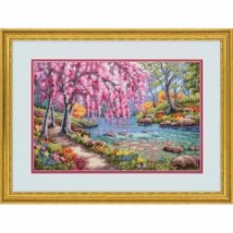 Набір для вишивання хрестиком "Вишня в цвіту//Cherry Blossom Creek" DIMENSIONS 70-35374