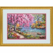 Набор для вышивания крестом "Вишня в цвету//Cherry Blossom Creek" DIMENSIONS 70-35374