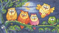 Набор для вышивания крестом "Гул сов//A Hoot of Owls" Heritage Crafts