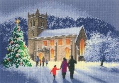 Набір для вишивання хрестиком "Різдвяна церква//Christmas Church" Heritage Crafts