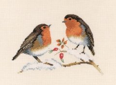 Набор для вышивания крестом "Зимние птицы//Winter Robins" Heritage Crafts
